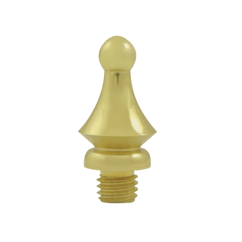 DELTANA 1 1/4 Inch Solid Brass Windsor Tip Door Finial (Unlacquered Brass)