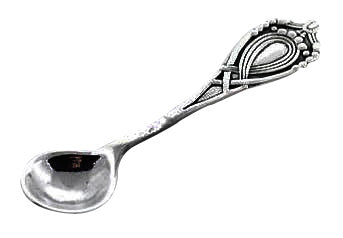 Elegant Teardrop Style Sterling Salt Spoon