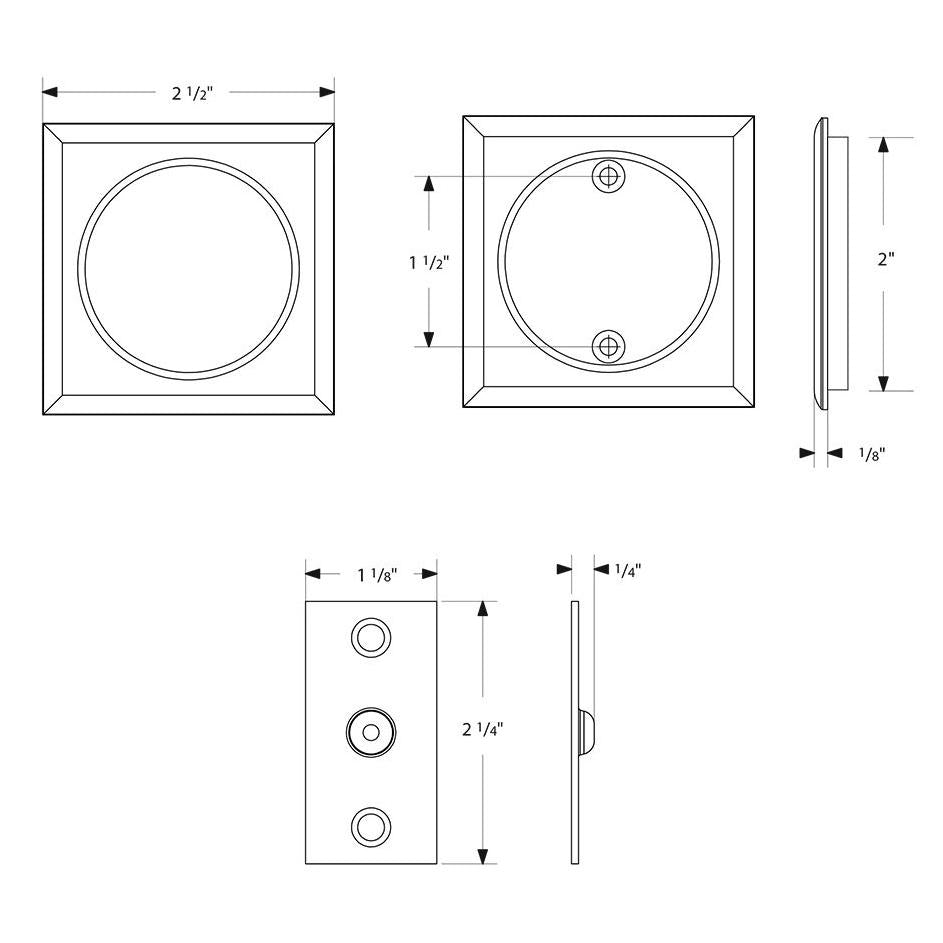 Square Solid Brass Pocket Door Tubular Passage Set (Several Finish Options)