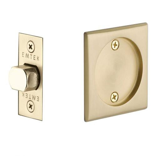 EMTEK Square Solid Brass Pocket Door Tubular Passage Set (Several Finish Options)