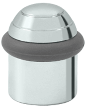 Floor Mounted Bumper Door Stop With Dome Cap (Polished Chrome Finish)