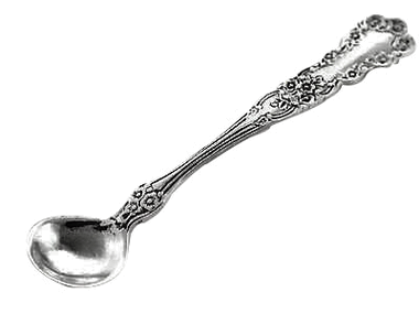 Floral Rosette Style Sterling Silver Salt Spoon