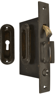 Georgian Pattern Single Pocket Privacy (Lock) Style Door Set (Oil Rubbed Bronze Brass)