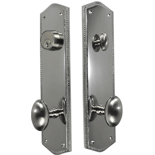 Georgian Roped Oval Deadbolt Entryway Set (Polished Chrome Finish) COPPER MOUNTAIN HARDWARE