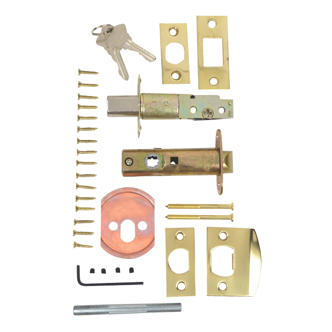 Georgian Roped Oval Deadbolt Entryway Set (Polished Brass Finish) COPPER MOUNTAIN HARDWARE
