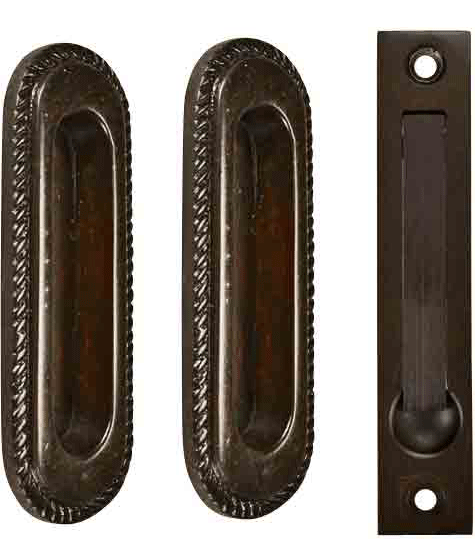 Georgian Single Pocket Passage Style Door Set Oil Rubbed Bronze Finish