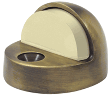 DELTANA High Profile Floor Mounted Bumper Door Stop (Antique Brass Finish)