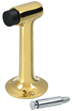 High Profile Floor Mounted Bumper Door Stop (Polished Brass Finish)