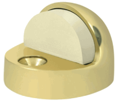 DELTANA High Profile Floor Mounted Bumper Door Stop (Polished Brass Finish)