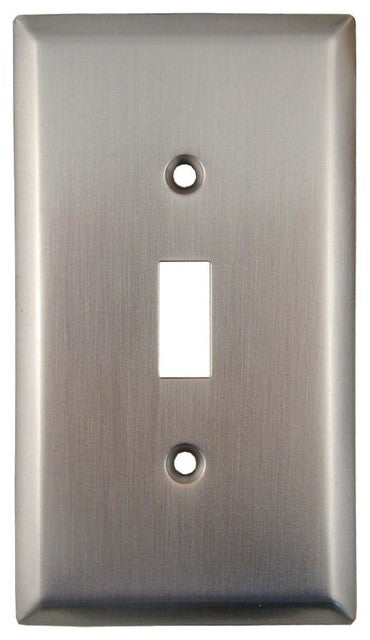 4 1/2 Inch Solid Brass Traditional Switch Plate (Brushed Nickel Nickel)
