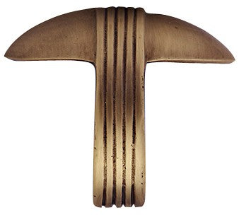 2 5/8 Inch Overall (2 Inch c-c) Solid Brass Art Deco Pull (Antique Brass Finish)