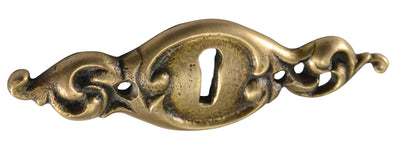 3 1/2 Inch Solid Brass Victorian Escutcheon (Antique Brass Finish)