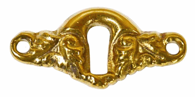2 Inch Angel Wing Escutcheon Keyhole (Polished Brass Finish)