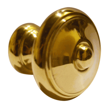 1 1/4 Inch Colonial Button Knob (Polished Brass Finish)