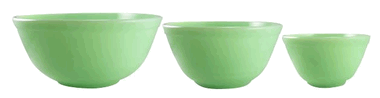 Jadeite Glass Mixing Bowl Set of 3