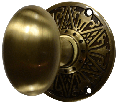 Lancaster Solid Brass Door Set With Egg Style Knob