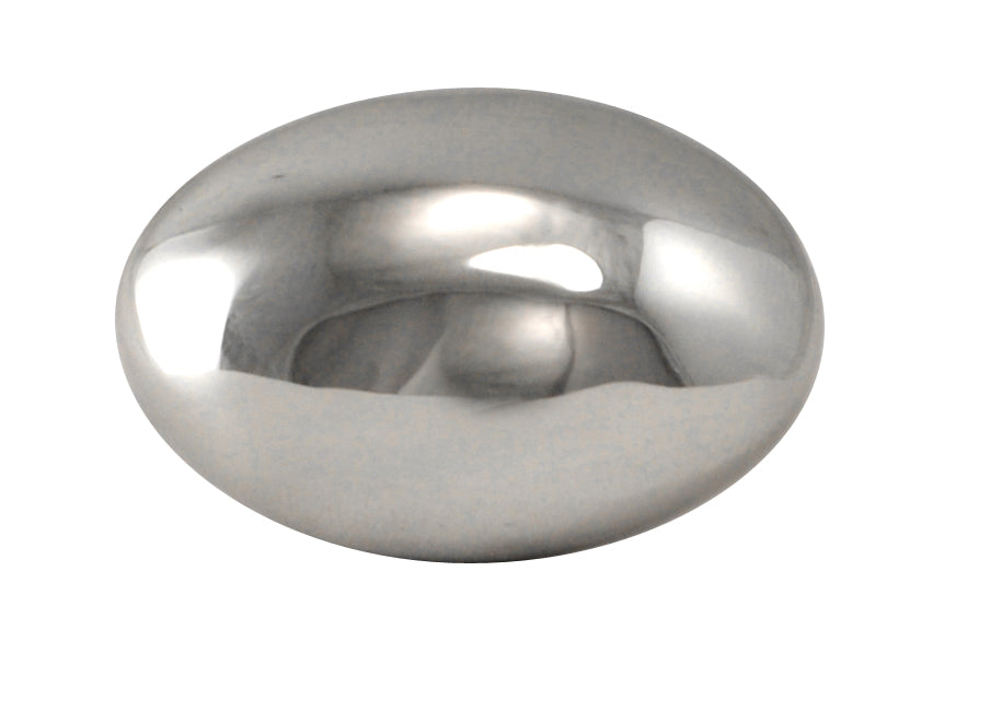 1 1/2 Inch Heavy Traditional Solid Brass Egg Cabinet Knob (Polished Chrome Finish)
