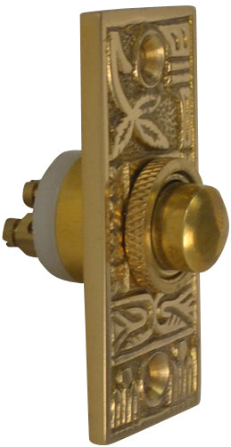 Solid Brass Broken Leaf Door Bell (Polished Brass Finish)