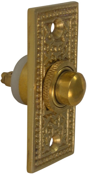 Solid Brass Rice Pattern Door Bell (Polished Brass Finish)