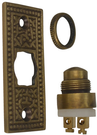 Solid Brass Rice Pattern Door Bell (Antique Brass Finish)