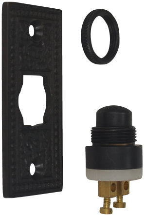Solid Brass Rice Pattern Door Bell (Oil Rubbed Bronze Finish)