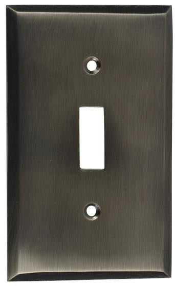 4 1/2 Inch Solid Brass Traditional Switch Plate (Antique Nickel)