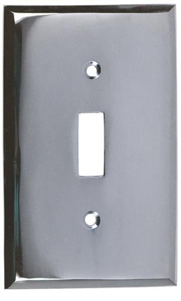 4 1/2 Inch Solid Brass Traditional Switch Plate (Polished Chrome)