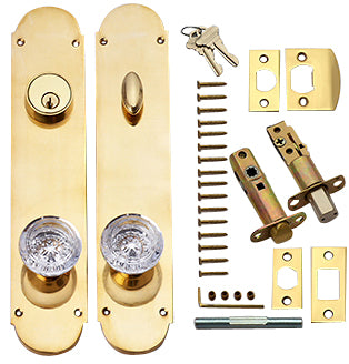 Traditional Oval Deadbolt Entryway Set (Polished Brass Finish)