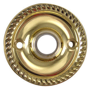 Solid Brass Georgian Roped Doorbell (Polished Brass Finish)