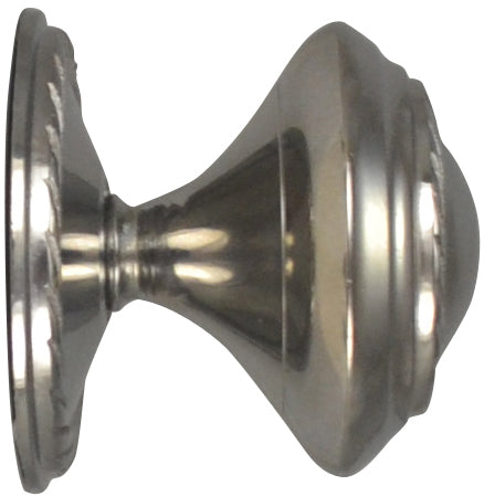 1 1/2 Inch Brass Round Knob with Georgian Roped Border (Polished Chrome Finish)