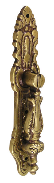4 Inch Solid Brass Baroque / Rococo Drop Pull (Antique Brass Finish)