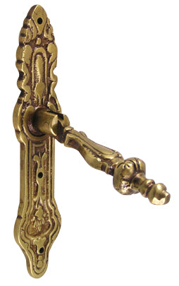 4 Inch Solid Brass Baroque / Rococo Drop Pull (Antique Brass Finish)