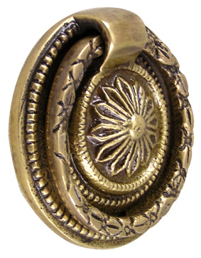 1 3/4 Inch Victorian Ring Pull (Antique Brass Finish)