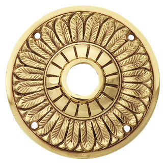 Solid Brass Feather Style Rosettes (Polished Brass Finish) Copper Mountain Hardware