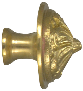 1 1/3 Inch Solid Brass Baroque / Rococo Knob (Polished Brass Finish)