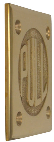 2 3/4 Inch Brass Classic American "PULL" Plate (Polished Brass Finish)