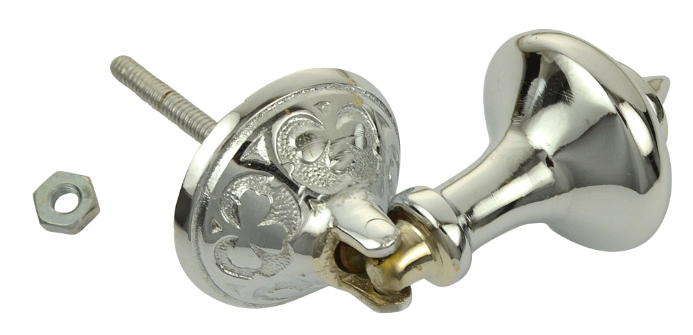3 Inch Solid Brass Clover Drop Pull (Polished Chrome Finish)