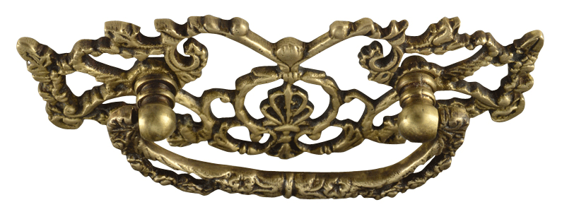5 3/4 Inch (3 Inch c-c) Ornate Victorian Bail Pull (Antique Brass)