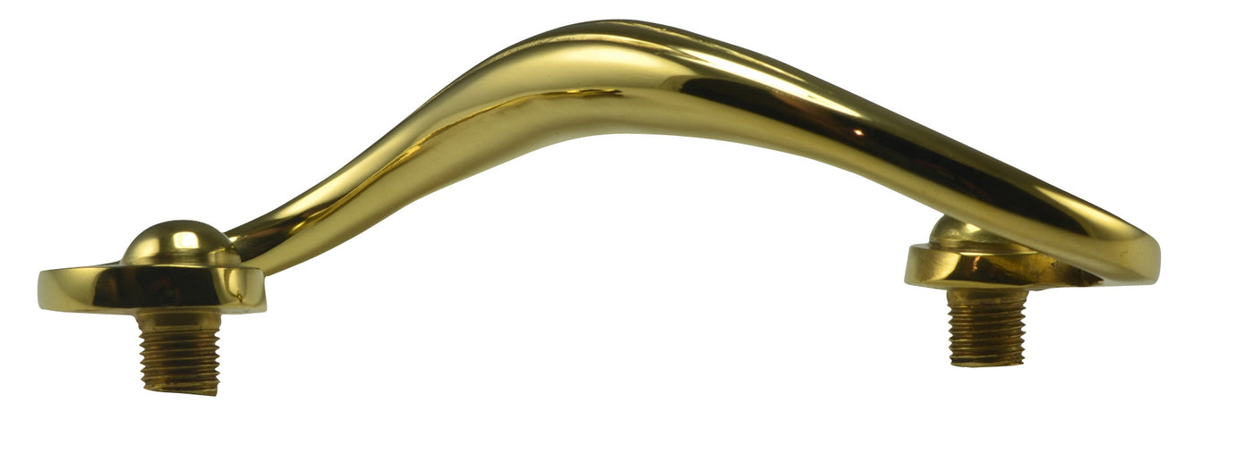 7 1/2 Inch Solid Brass Swirl Cabinet Pull (Polished Brass Finish)