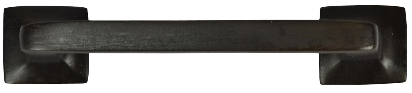 4 1/4 Inch Overall (3.25 Inch c-c) Solid Brass Square Traditional Pull (Oil Rubbed Bronze Finish)