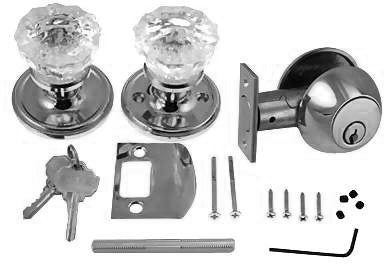 Victorian Back Plate Entryway Set (Polished Chrome Finish)