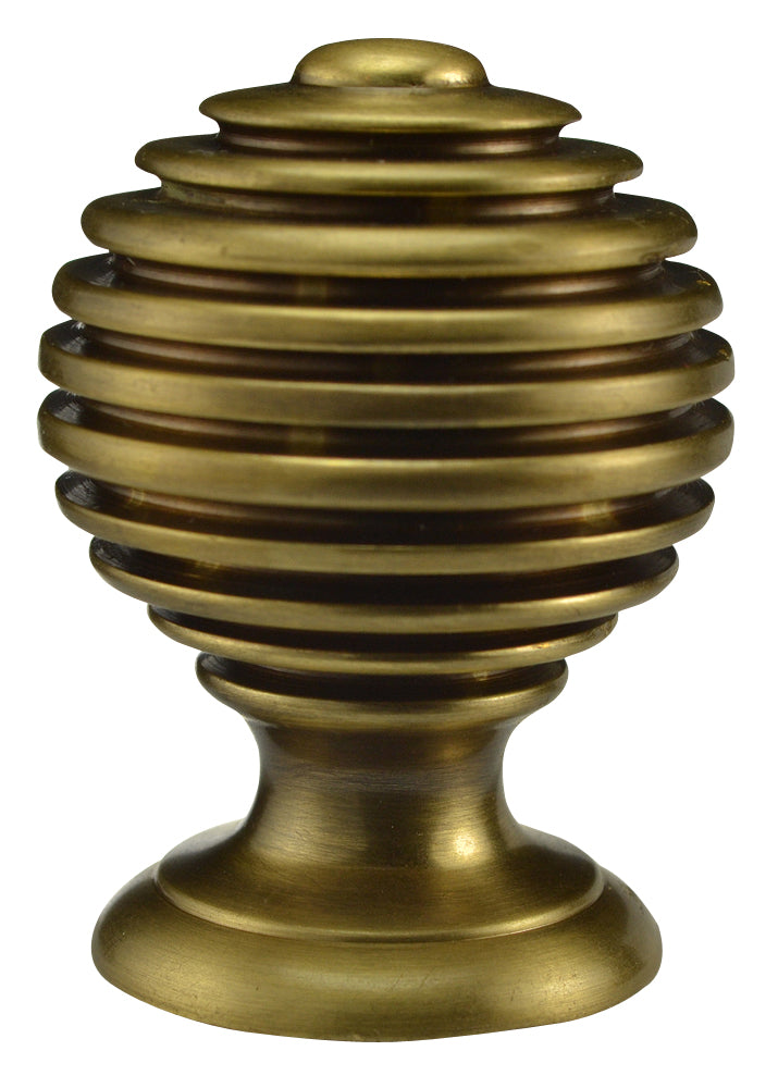 1 1/2 Inch Solid Brass Circular Knob (Antique Brass Finish)