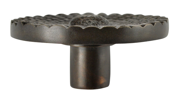 1 1/2 Inch Solid Brass Art Deco Style Round Knob (Oil Rubbed Bronze Finish)