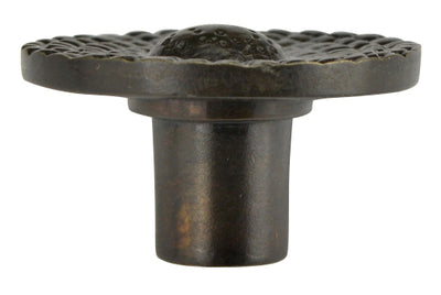 1 Inch Solid Brass Art Deco Style Round Knob (Oil Rubbed Bronze Finish)