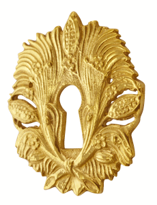 Solid Brass Harvest Key Hole Cover (Polished Brass Finish)