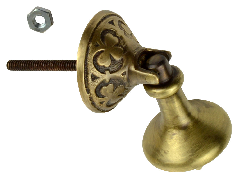 3 Inch Solid Brass Clover Drop Pull (Antique Brass Finish)