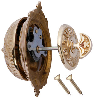 Brass Eastlake Mechanical Twist Door Bell 5 3/8 Inch Eastlake Doorbell (Polished Brass Finish)