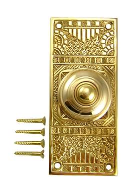 Solid Brass Eastlake Style Door Bell (Polished Brass Finish)