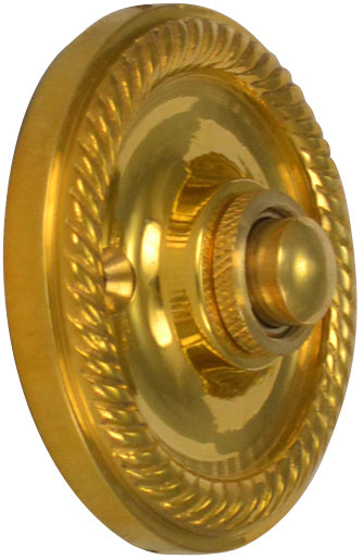 Classic Georgian Roped Doorbell Push Button (Polished Brass Finish)