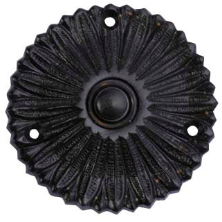Solid Brass Antique Flower Doorbell Push (Oil Rubbed Bronze Finish)